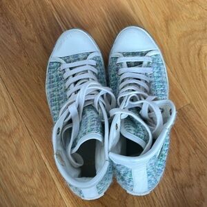 Saint Laurent YSL Malibu Tweed High Top Sneakers